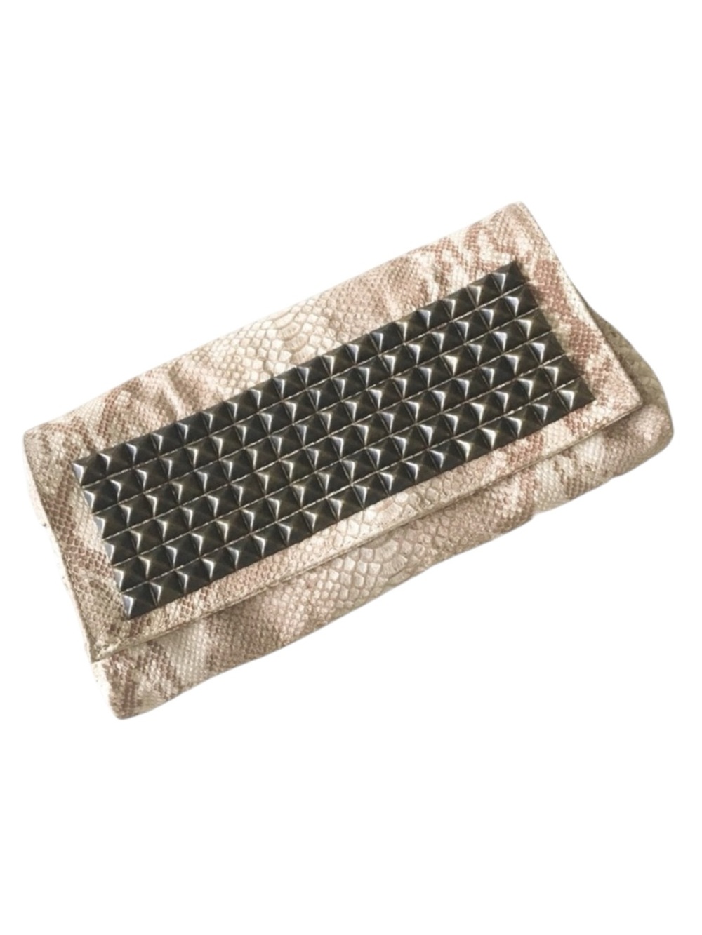 new Tylie Malibu 𓆙 Runaway Rockstud Python Skinny Clutch Bag 𓆙 Red Carpet Hot - Picture 7 of 16